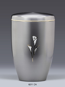 ZIHESTA URNE, 6211, CA, STAHLURNE, ZIHESTA, Goldband, Calla, Weiß, Gold Glänzend, EDEL, PLATAL, URNE, Landwehr Sargfabrik GmbH, 6211, STAHLURNE, ZIHESTA, Designurne. Edelurne. Qualitätsurne. 6211. URNE ZIHESTA, ZIHESTA URNE