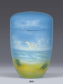 STAHLURNE, 3665, STAHLURNE, Designer Urne, himmelblau, Airbrush, Motiv, Möwe. Wir liefern Ihnen Ihren Vogel auf der Urne lackiert. Landwehr Sargfabrik GmbH. Bestterzubehör. 3665, AIRBRUSH STAHLURNE, AIRBRUSH DESIGN STAHLURNE, AIRBRUSH LANDWEHR STAHLURNE