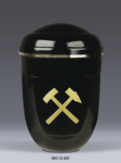 680, G, BM, METALL-, STAHL-, URNE, URNEN, SCHWARZ, BERGMANNSMOTIV, GOLDBAND, LANDWEHR, BESTATTUNGSZUBEHÖR, 680, G, BM, METALL-, STAHL-, URNE, URNEN, SCHWARZ, BERGMANNSMOTIV, GOLDBAND, LANDWEHR, BESTATTUNGSZUBEHÖR, 680, G, BM, METALL-, STAHL-, URNE, URNEN