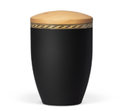 27086, Anthrazit, Velours, Holzdeckel, Linde, geölt, Dekor, Wellenkordel, BIO URNE, BIO, URNE, BESTATTUNGSZUBEHÖR